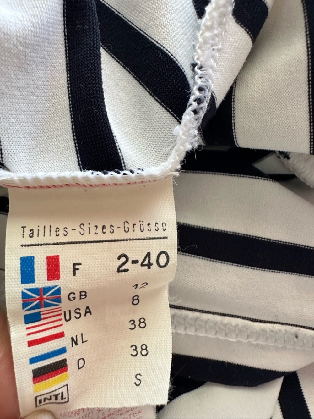 Saint James Garde-Cote III Black & White Striped 3/4 Sleeve Breton - Picture 10 of 13
